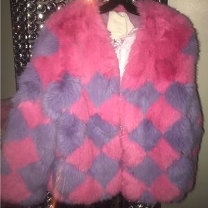 Diamond Faux Fur Jacket